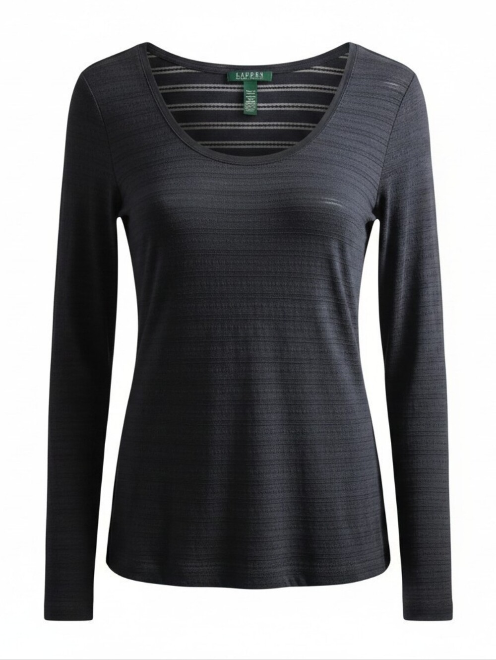 Ralph Lauren Black Long Sleeve Scoop Neck Tee